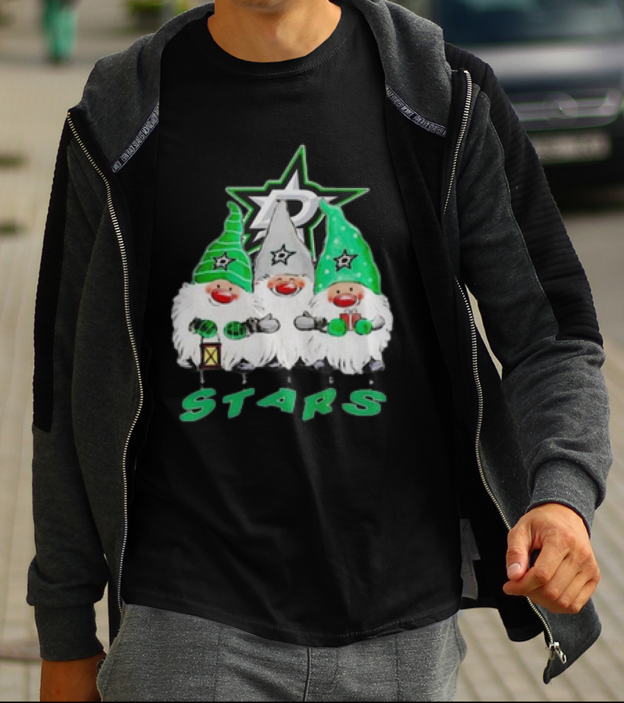Dallas Stars Christmas Gnomes Festive NHL T-Shirt