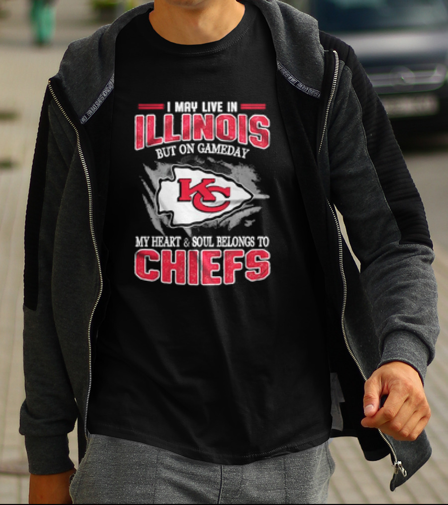 Illinois Gameday Heart And Soul Belongs To Kansas City Chiefs T-Shirt