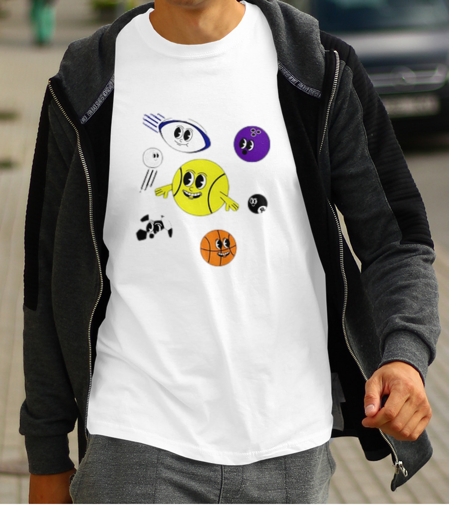 Andy Murray For UNICEF Funny Cartoon Ball Characters T-Shirt