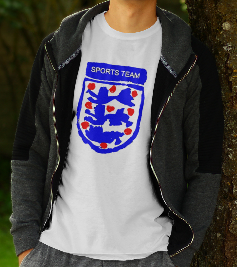 Sports Team Three Lions England Badge Crest T-Shirt