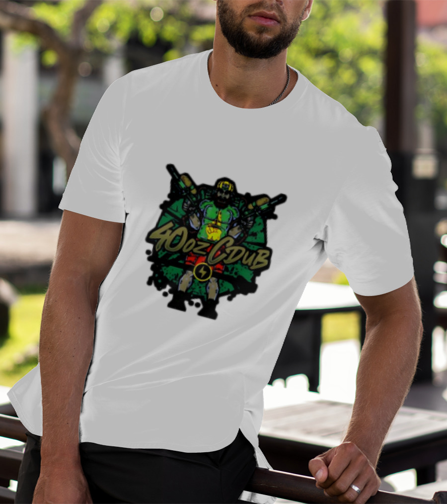 40ozCDub RemixDub Guns Warrior Power T-Shirt