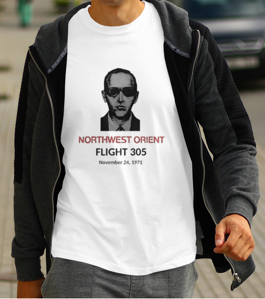 DB Cooper Northwest Orient Flight 305 Hijacking November 24 1971 Retro Aviation Mystery T-Shirt