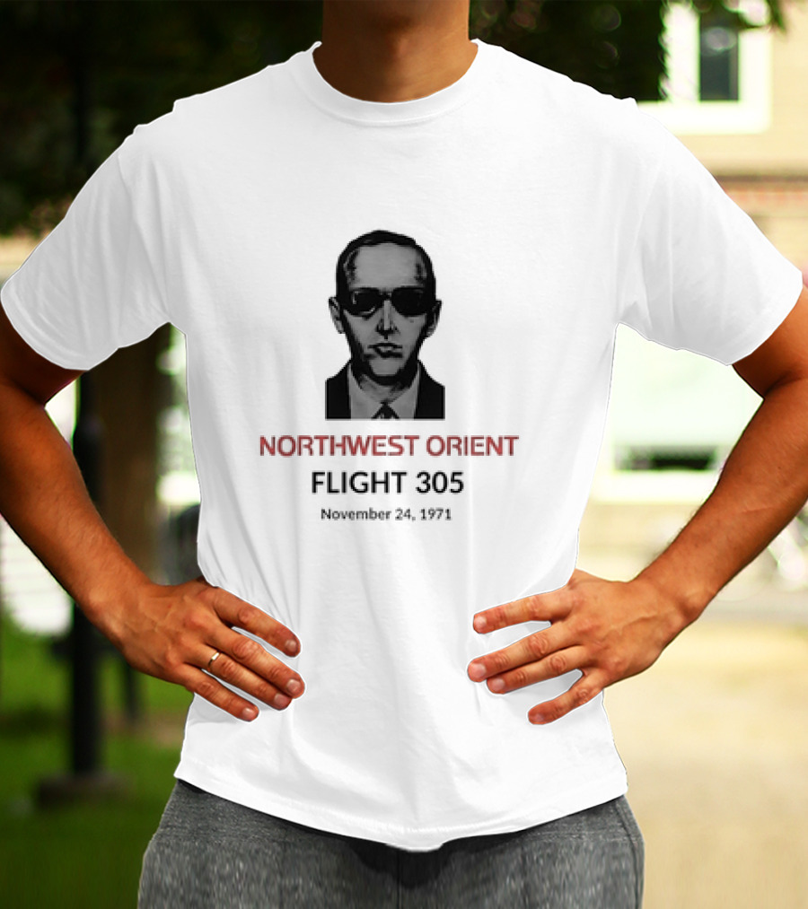 DB Cooper Northwest Orient Flight 305 Hijacking November 24 1971 Retro Aviation Mystery T-Shirt
