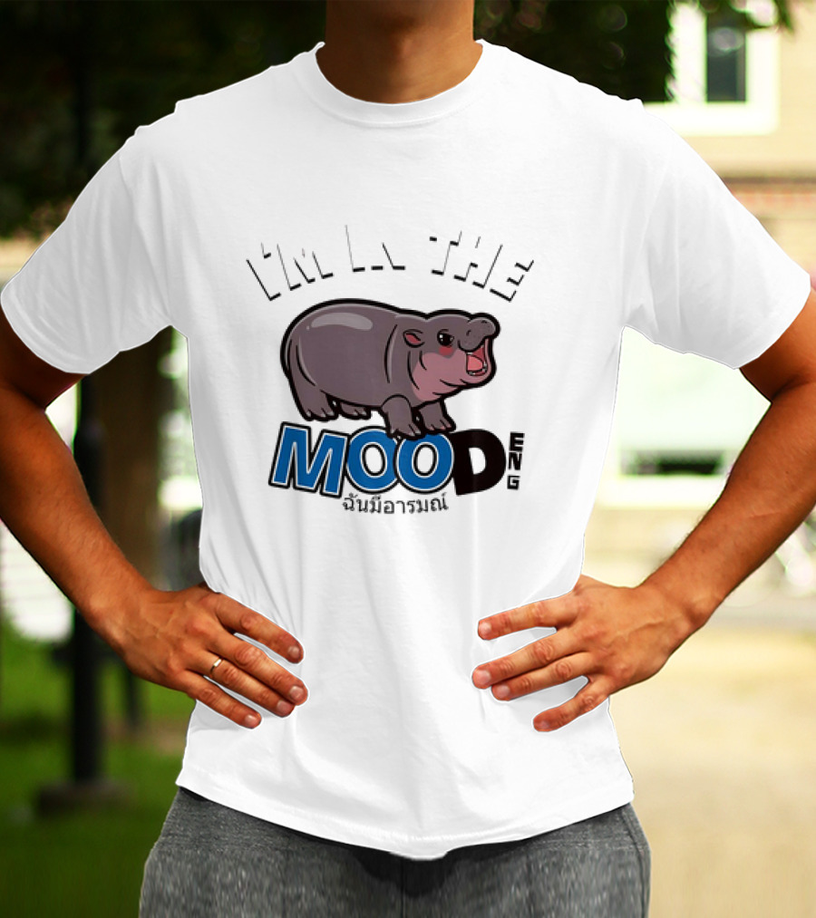 I'm In The Mood Moo Deng Cartoon Hippo Fun T-Shirt