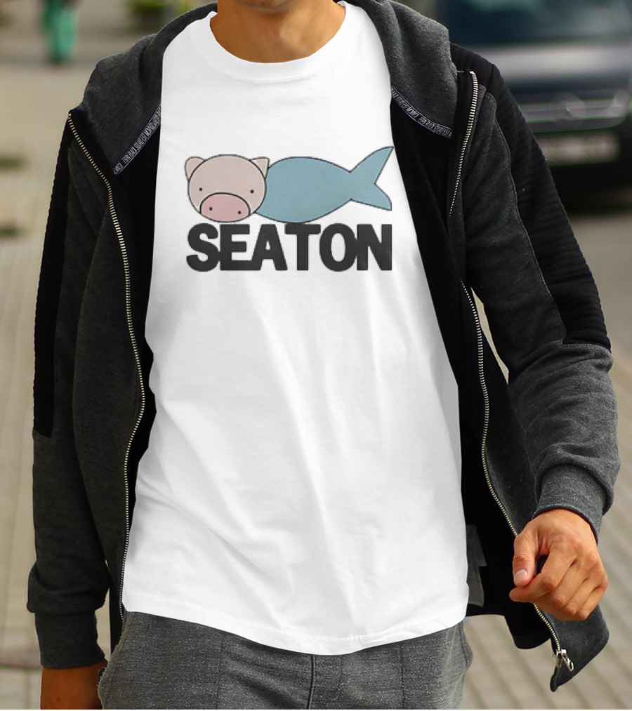 Seaton Pig Fish Design Luffy One Piece T-Shirt