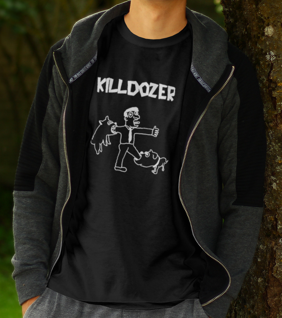 Killdozer Man Attacked By Bulls Drawing T-Shirt