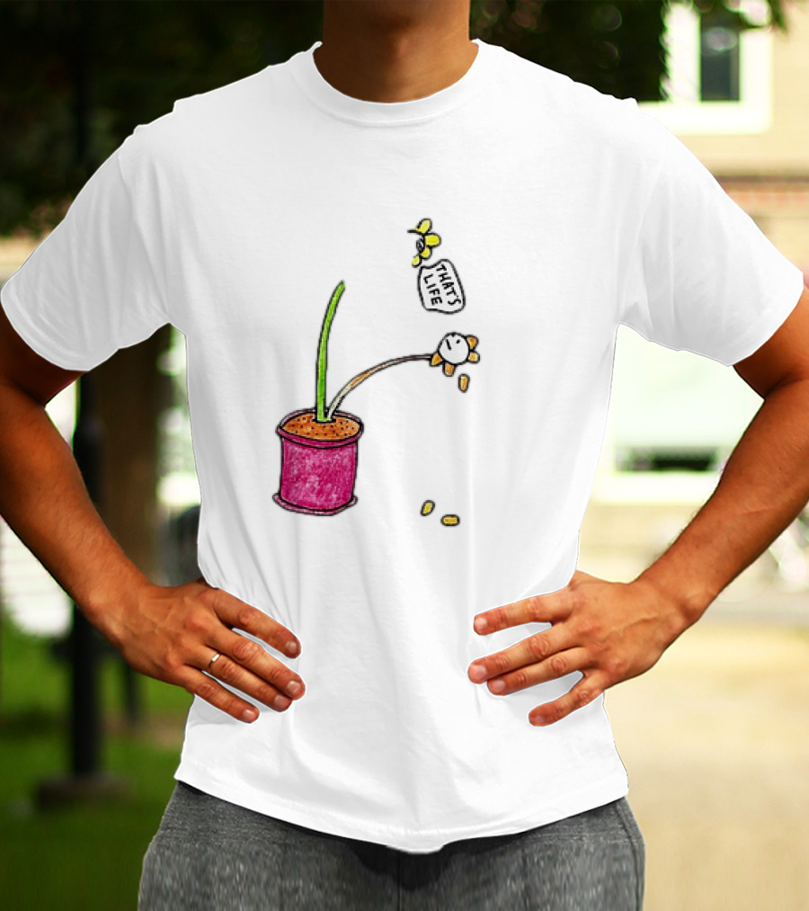 Flowers That's Life Drooping Plant With Bee T-Shirt