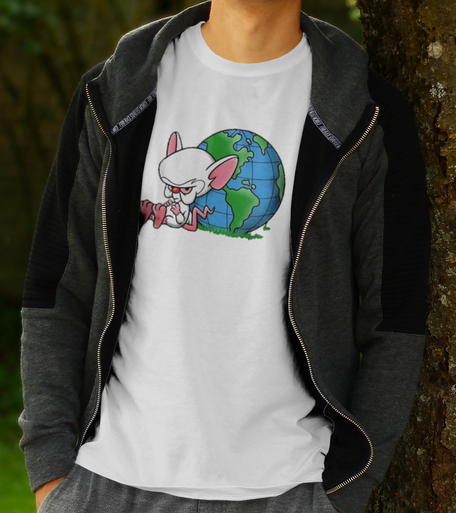 Pinky And The Brain World Domination Plan With Globe T-Shirt