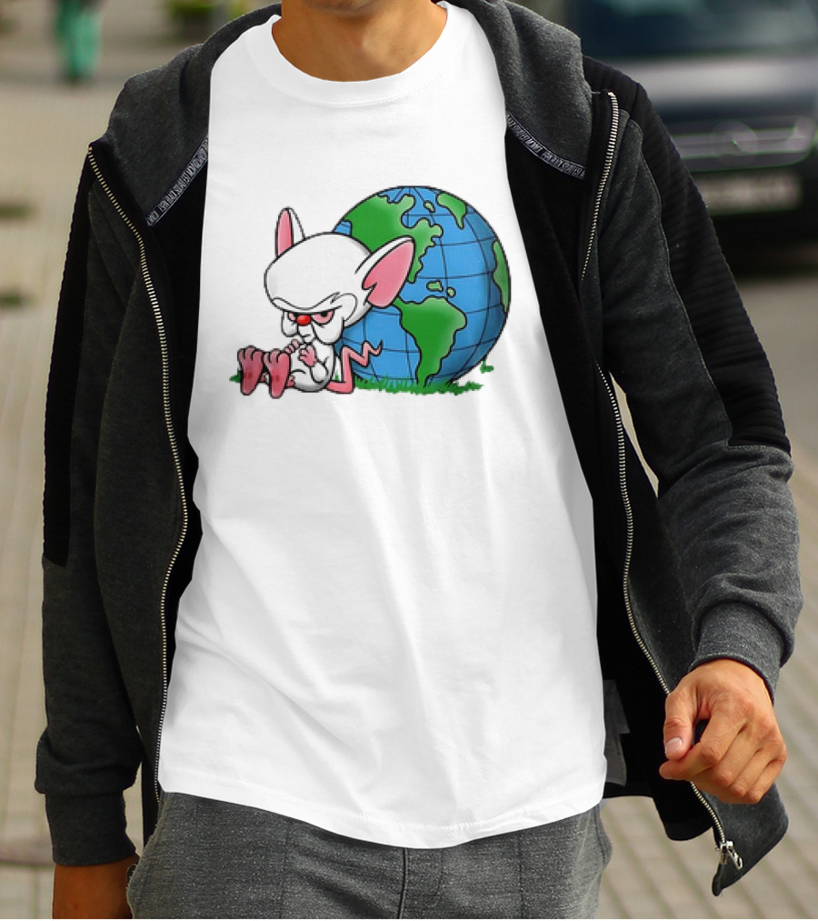 Pinky And The Brain World Domination Plan With Globe T-Shirt