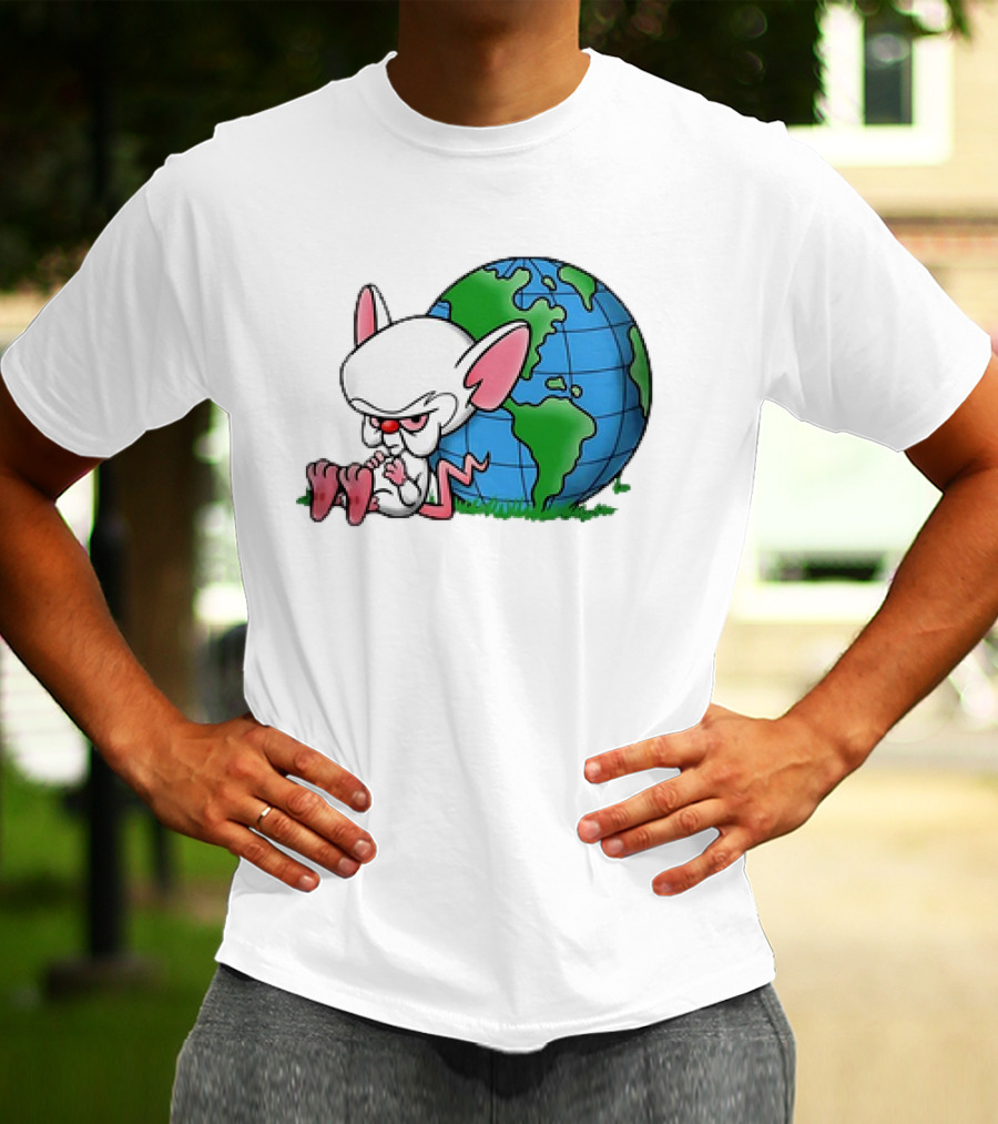 Pinky And The Brain World Domination Plan With Globe T-Shirt