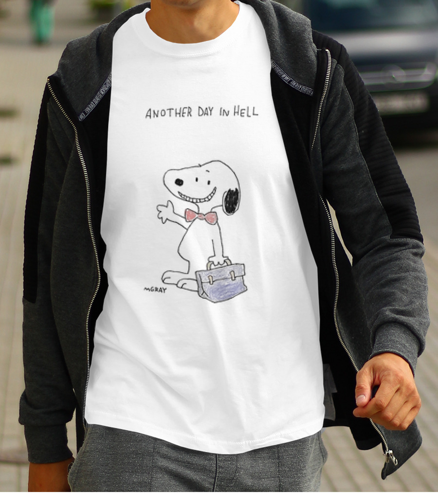 Another Day In Hell Snoopy Bow Tie And Briefcase T-Shirt