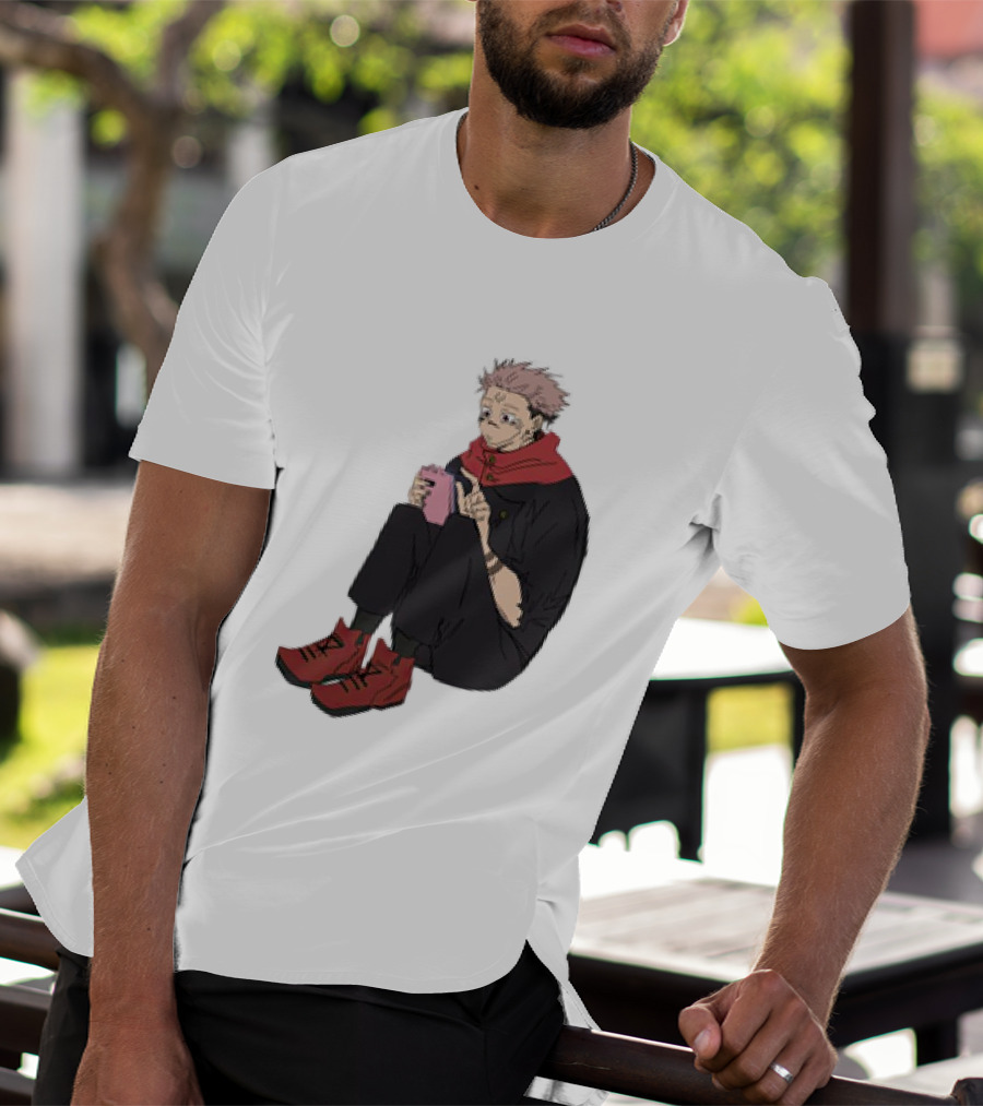 Yuji Itadori Mode Ryomen Sukuna Playing With Phone Jujutsu Kaisen Anime T-Shirt