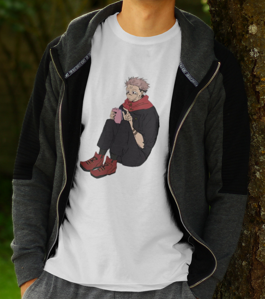 Yuji Itadori Mode Ryomen Sukuna Playing With Phone Jujutsu Kaisen Anime T-Shirt