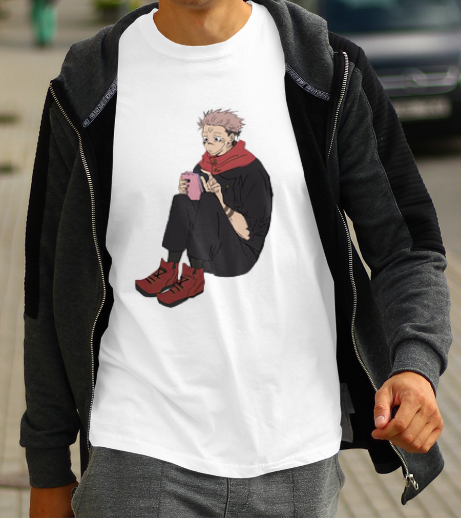 Yuji Itadori Mode Ryomen Sukuna Playing With Phone Jujutsu Kaisen Anime T-Shirt