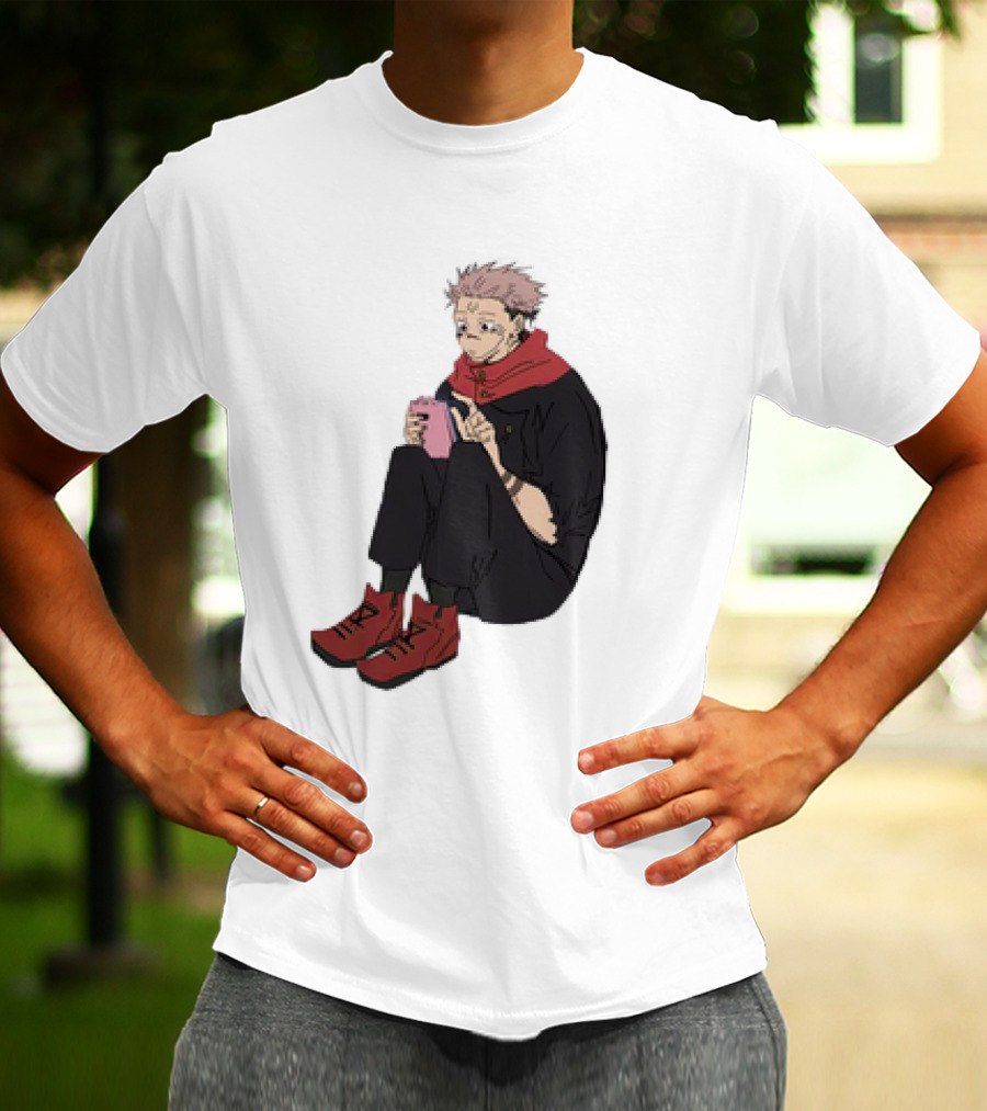 Yuji Itadori Mode Ryomen Sukuna Playing With Phone Jujutsu Kaisen Anime T-Shirt