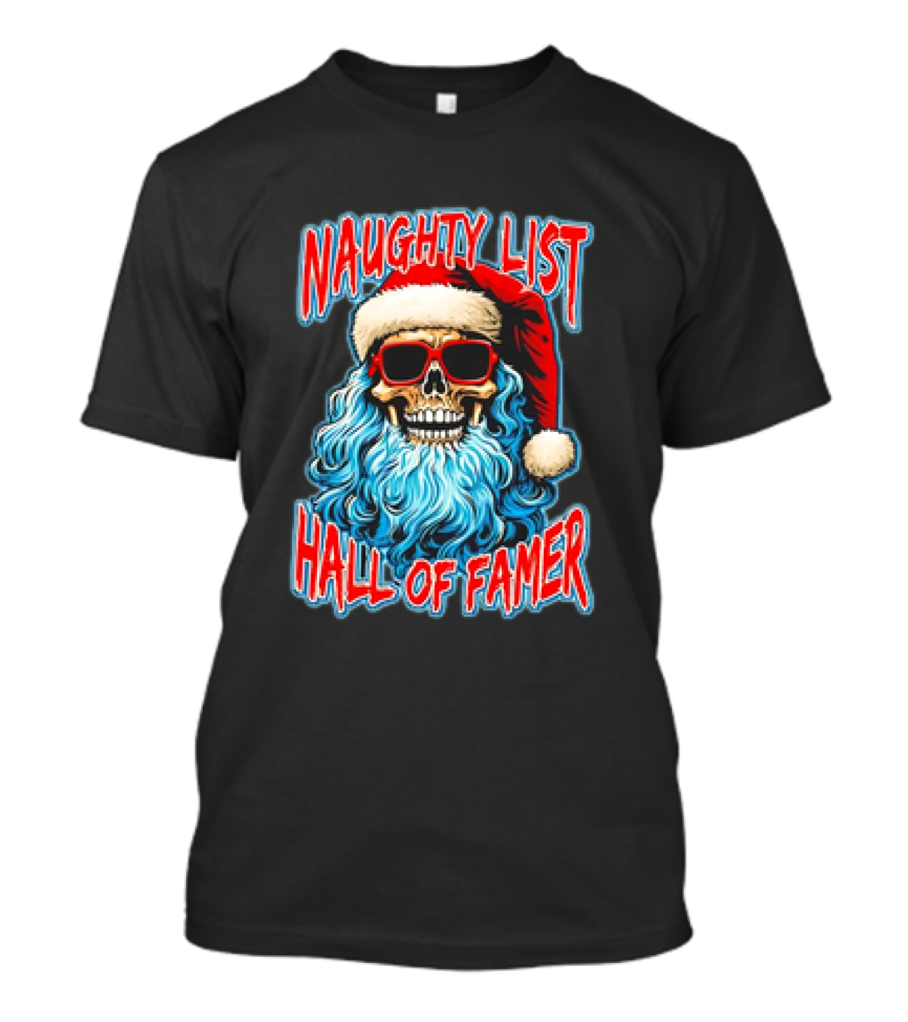 Naughty List Hall Of Famer Santa Claus Skeleton T-Shirt
