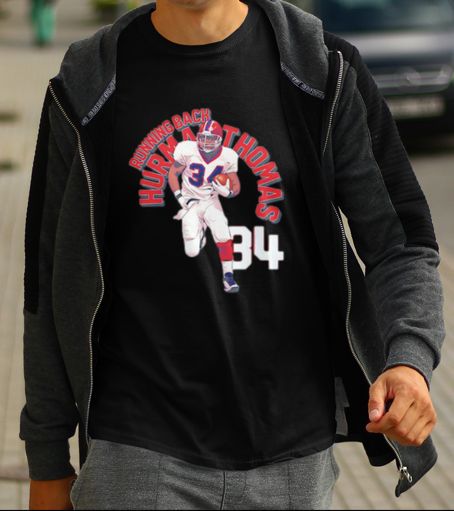 Thurman Thomas Buffalo Bills Running Back 34 Vintage NFL Football T-Shirt