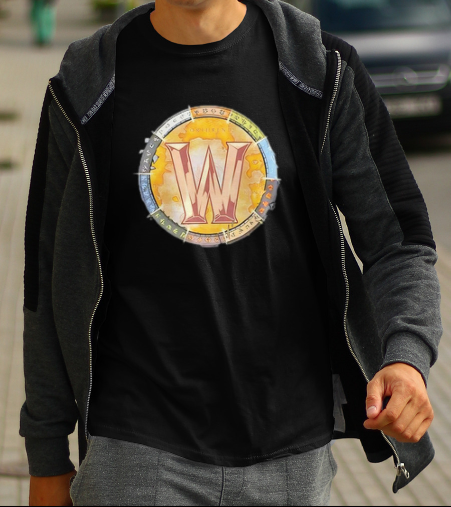 World Of Warcraft Northrend Rune Circle With W Emblem T-Shirt