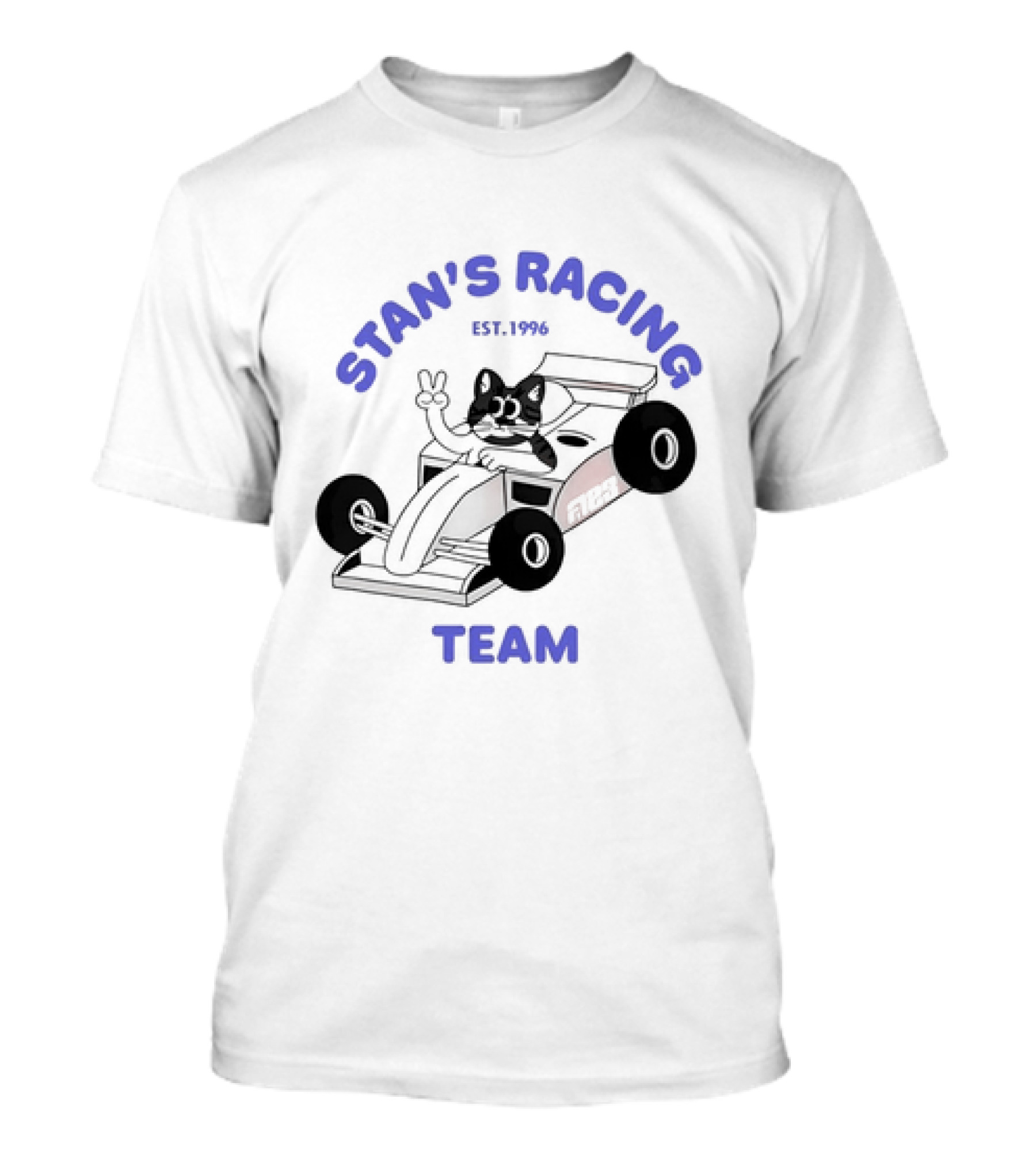 Stan's Racing Team Cat Est. 1996 Racing Car T-Shirt