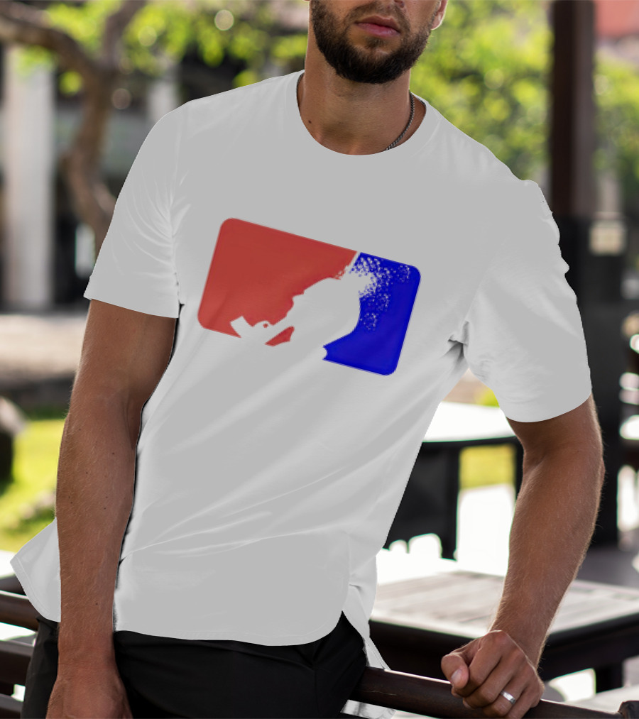 David Major League Shooting Silhouette Red Blue Funny T-Shirt