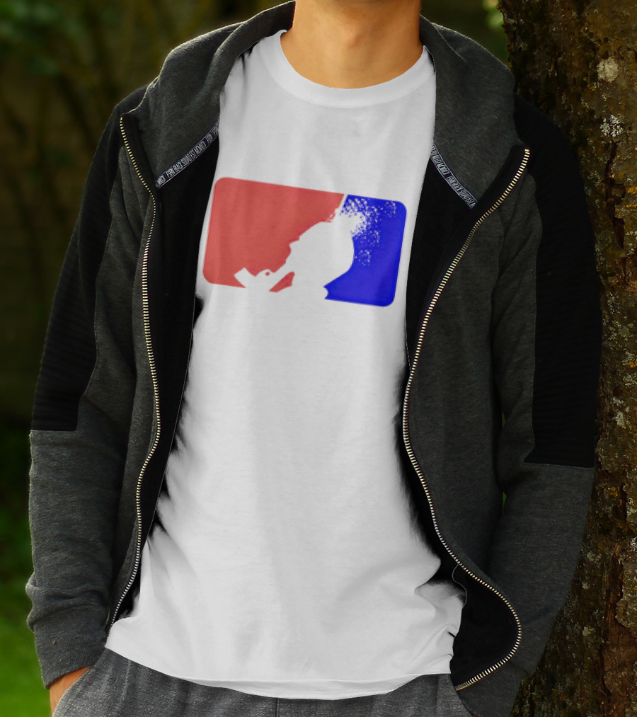 David Major League Shooting Silhouette Red Blue Funny T-Shirt