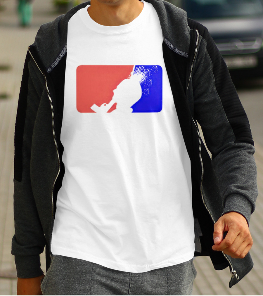 David Major League Shooting Silhouette Red Blue Funny T-Shirt