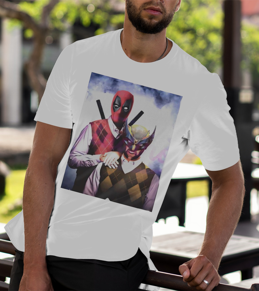 Retro Deadpool And Wolverine Step Brothers Iconic Parody Image T-Shirt