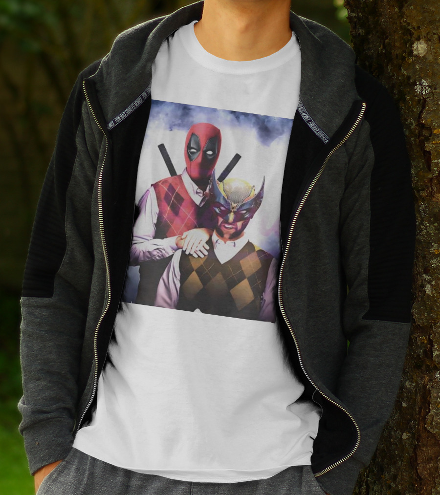 Retro Deadpool And Wolverine Step Brothers Iconic Parody Image T-Shirt