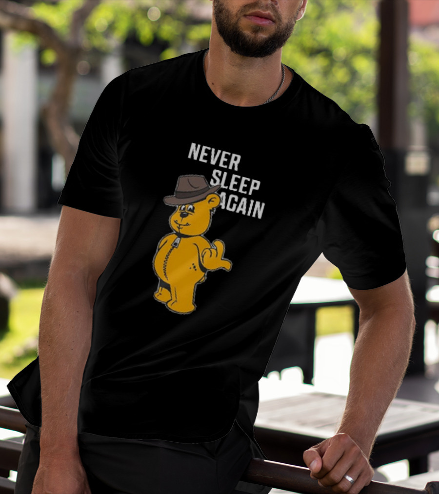 Never Sleep Again Zwart Wanna Play Nightmare Teddy Bear T-Shirt