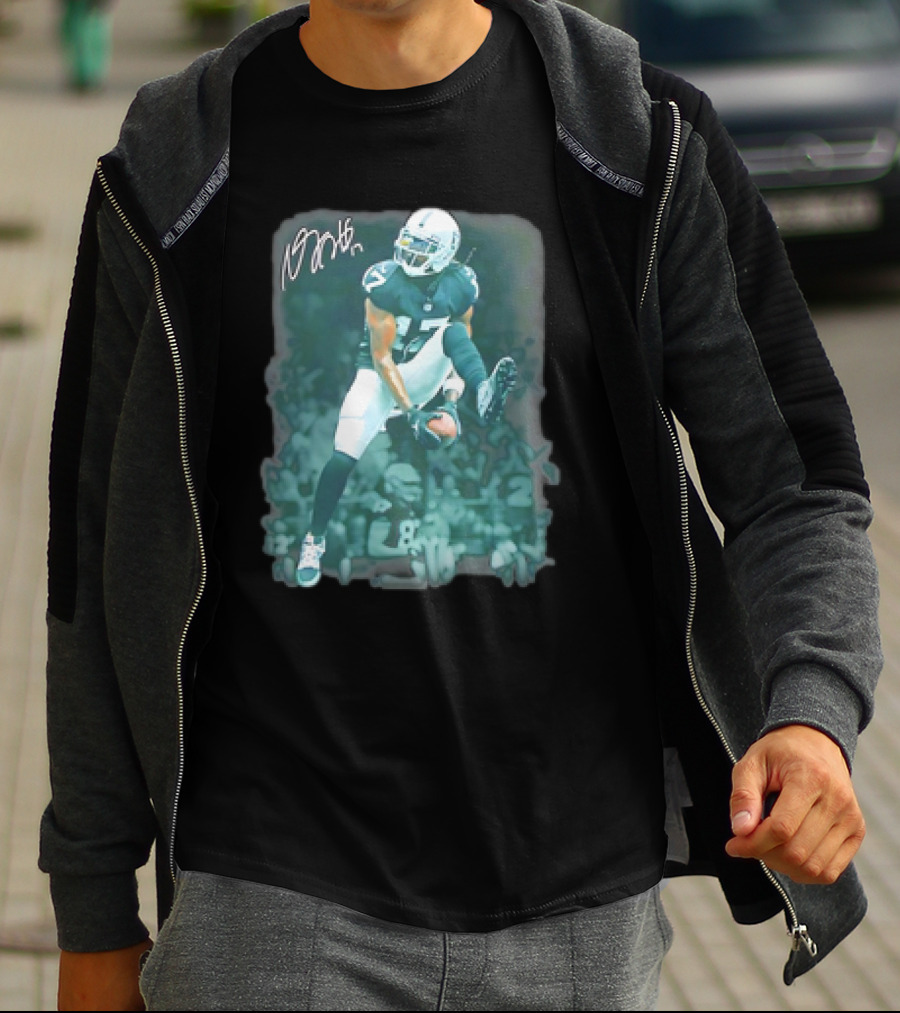 Davante Lavell Adams Leap For Glory Signature 17 Player Action Football T-Shirt