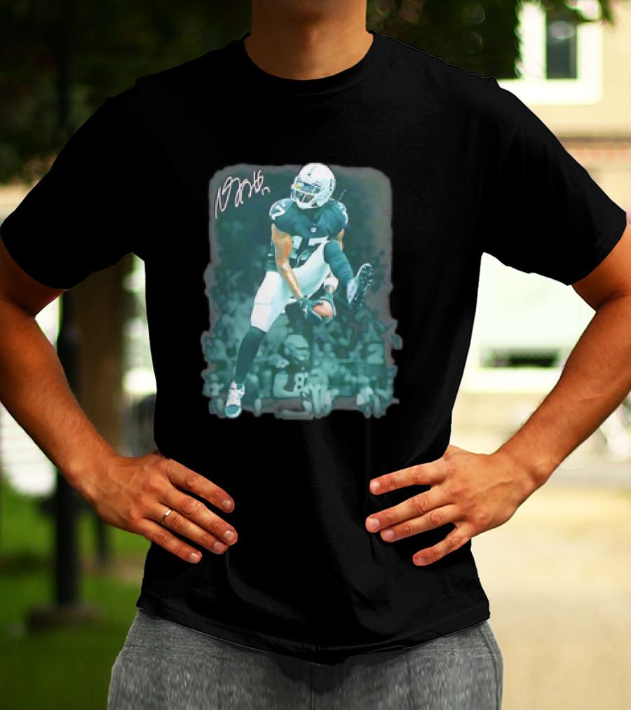 Davante Lavell Adams Leap For Glory Signature 17 Player Action Football T-Shirt