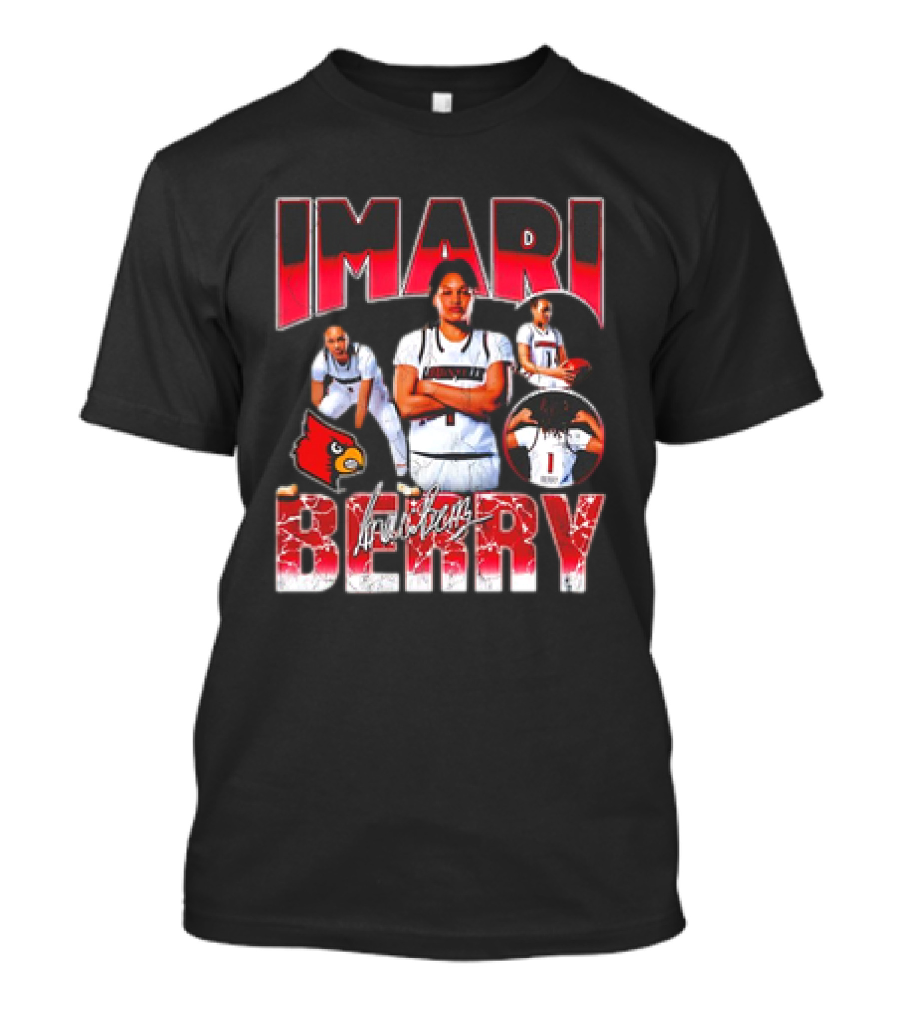 IMARI BERRY Louisville Cardinals Basketball Player Collage T-Shirt