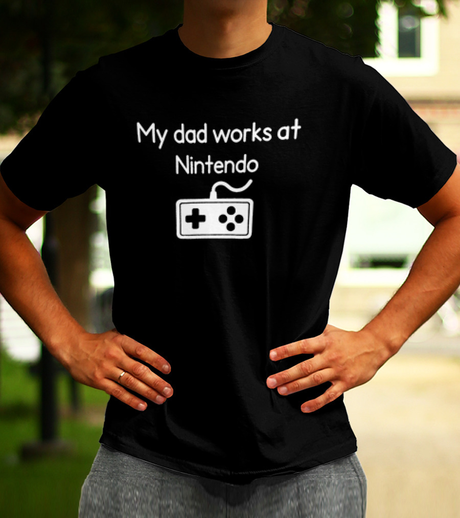 My Dad Works At Nintendo Retro Controller T-Shirt