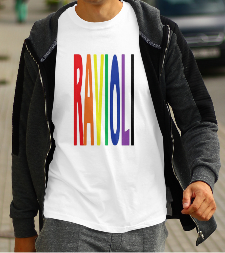 Ravioli Rainbow Colorful Block Letters T-Shirt