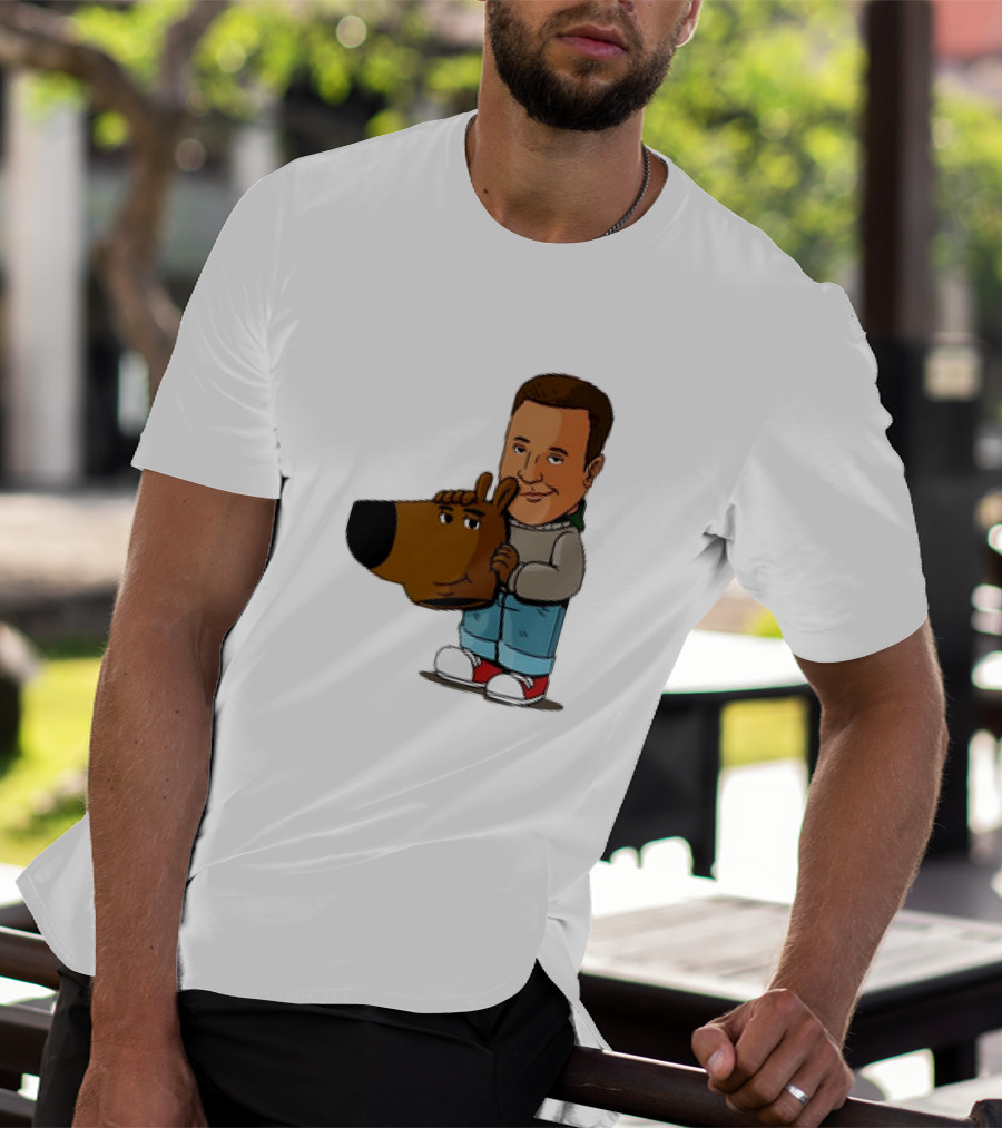 Kevin James Chill Guy Meme With Cartoon Style Scooby-Doo Head T-Shirt