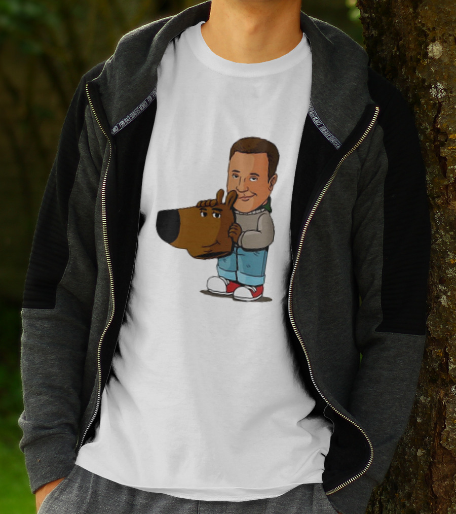 Kevin James Chill Guy Meme With Cartoon Style Scooby-Doo Head T-Shirt
