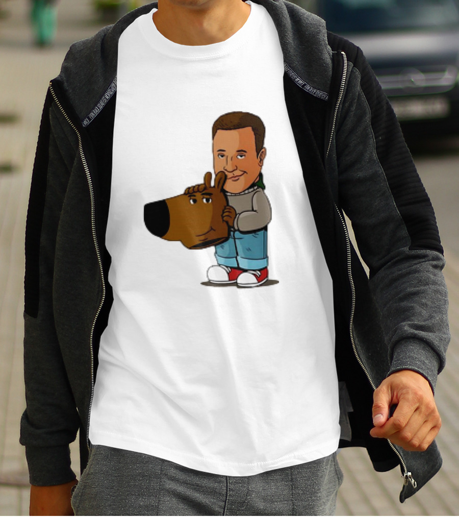 Kevin James Chill Guy Meme With Cartoon Style Scooby-Doo Head T-Shirt