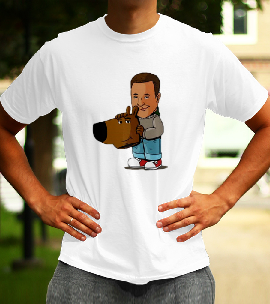 Kevin James Chill Guy Meme With Cartoon Style Scooby-Doo Head T-Shirt