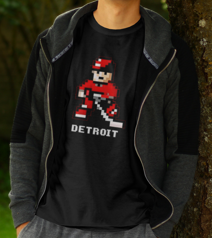 Detroit 8-Bit Hockey Player T-Shirt