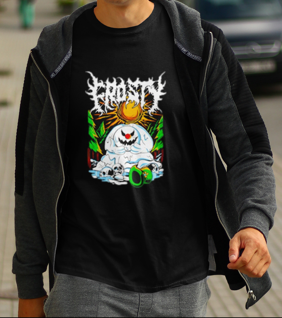 Frosty Melting Under The Sun With Skulls And Pine Trees T-Shirt