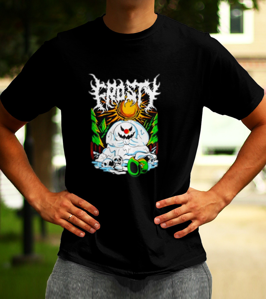 Frosty Melting Under The Sun With Skulls And Pine Trees T-Shirt