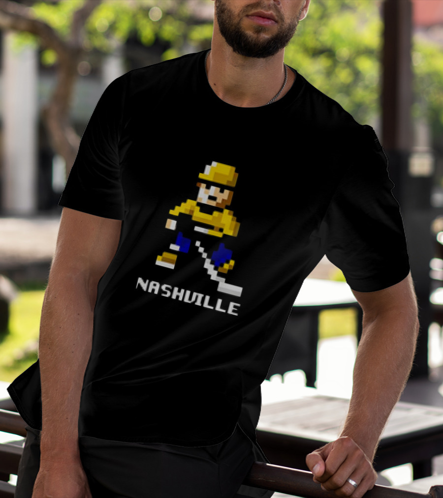 Nashville Hockey Pixel Player 8-bit T-Shirt