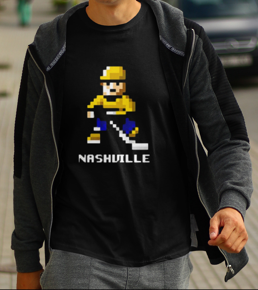 Nashville Hockey Pixel Player 8-bit T-Shirt