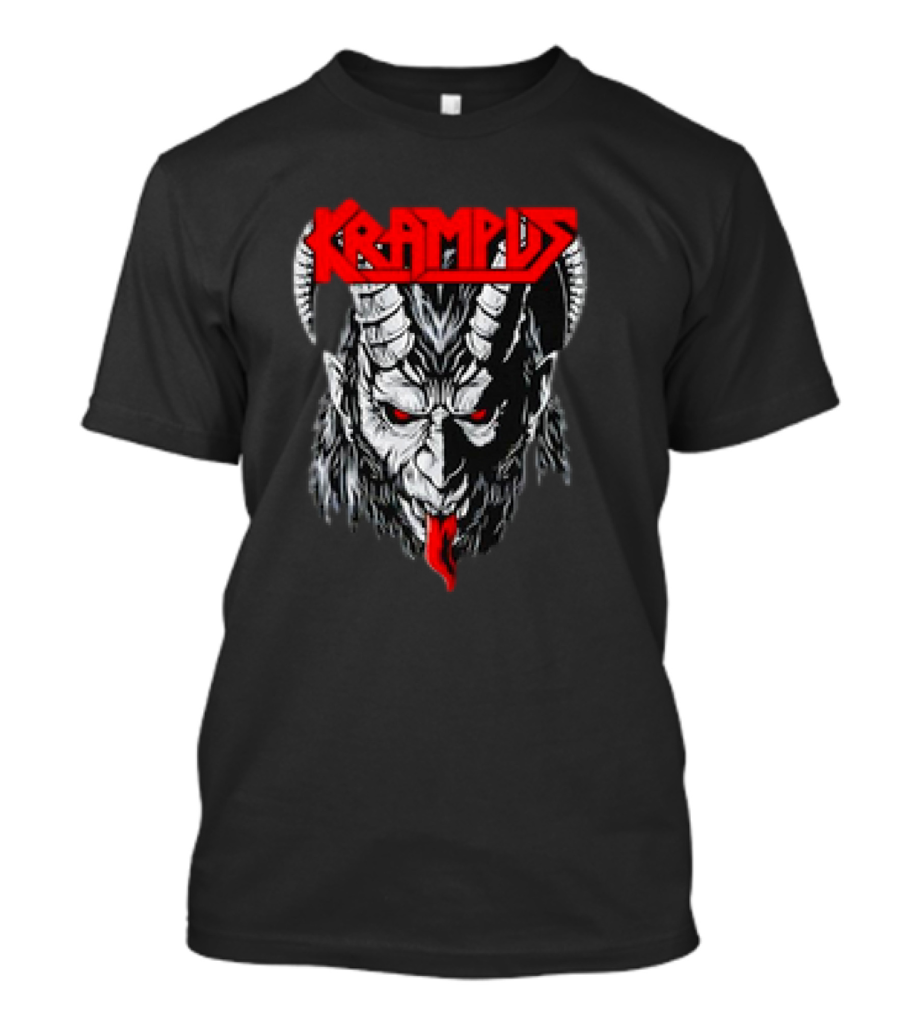Scerry Krampus Christmas Krampus Horned Demon Face T-Shirt