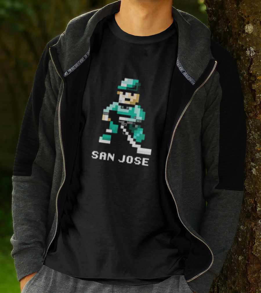 San Jose Hockey 8 Bit Retro Pixel T-Shirt