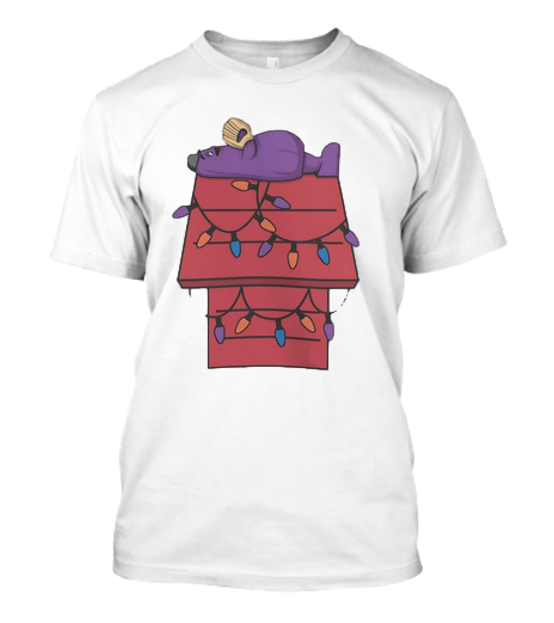 New York Mets Purple Mascot Holiday Lights Snoopy House Christmas T-Shirt