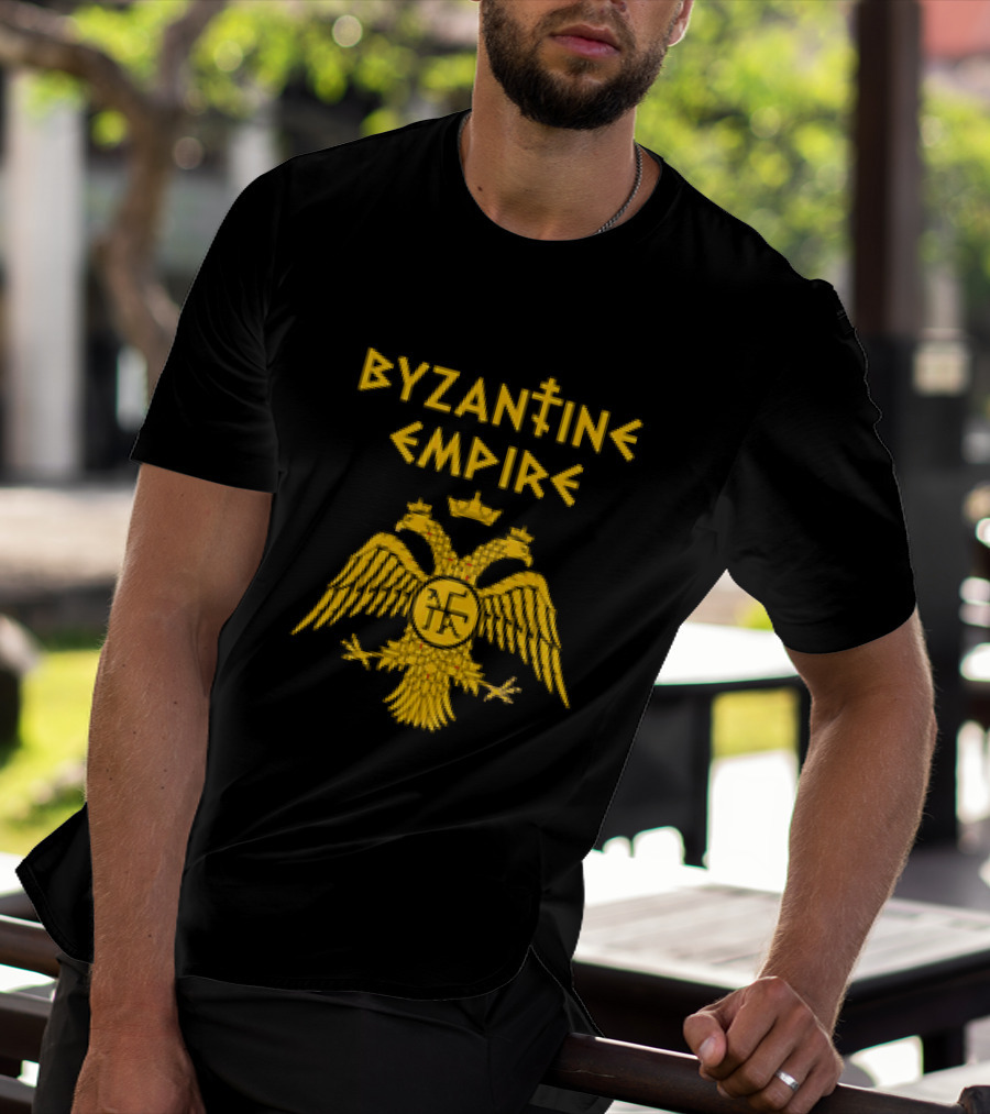 Byzantine Empire Double-Headed Eagle Orthodox Cross T-Shirt