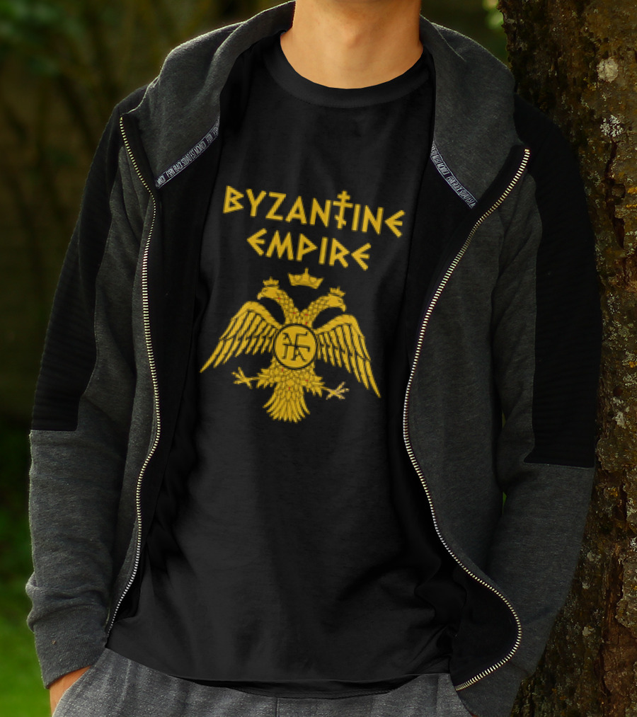 Byzantine Empire Double-Headed Eagle Orthodox Cross T-Shirt