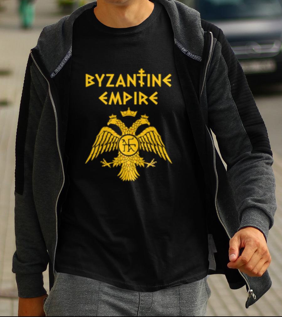 Byzantine Empire Double-Headed Eagle Orthodox Cross T-Shirt