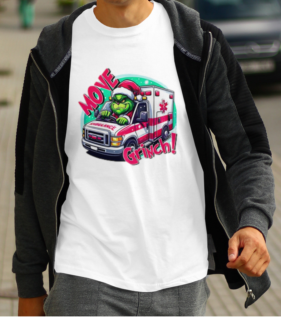 MOVE Grinch Christmas Ambulance Driver T-Shirt